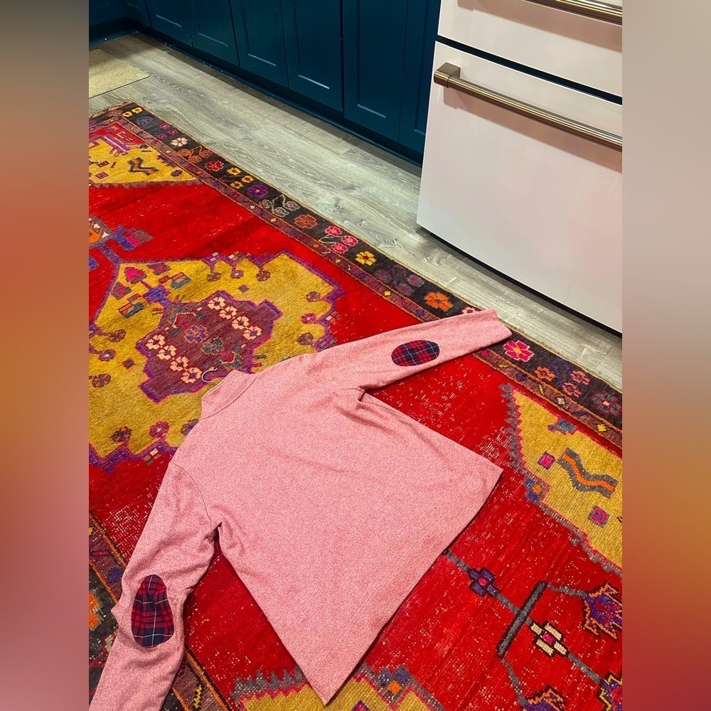 ORVIS pink and red plaid zip up pull over sz L - Picture 6 of 6